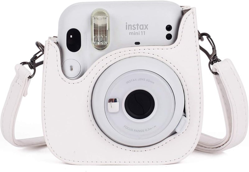 Phetium Instant mini 12 Camera Protective Case Compatible with Instax Mini 12 11,PU Leather Bag with Pocket and Adjustable Shoulder Strap (White) - Image 4